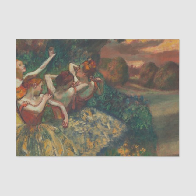Papel De Seda Cuatro bailarinas, arte de Degas (Anverso)