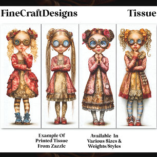 Papel De Seda Cuatro Chicas Lindas y Raras de Steampunk DV3R Dec