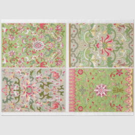 Papel De Seda Cuatro paneles de motivos florales