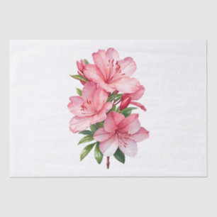 Papel De Seda Cubierta acuarela de flores de Azalea