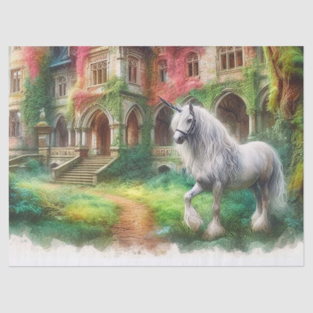Papel De Seda Cubierta acuática capilar de unicornio (Anverso)
