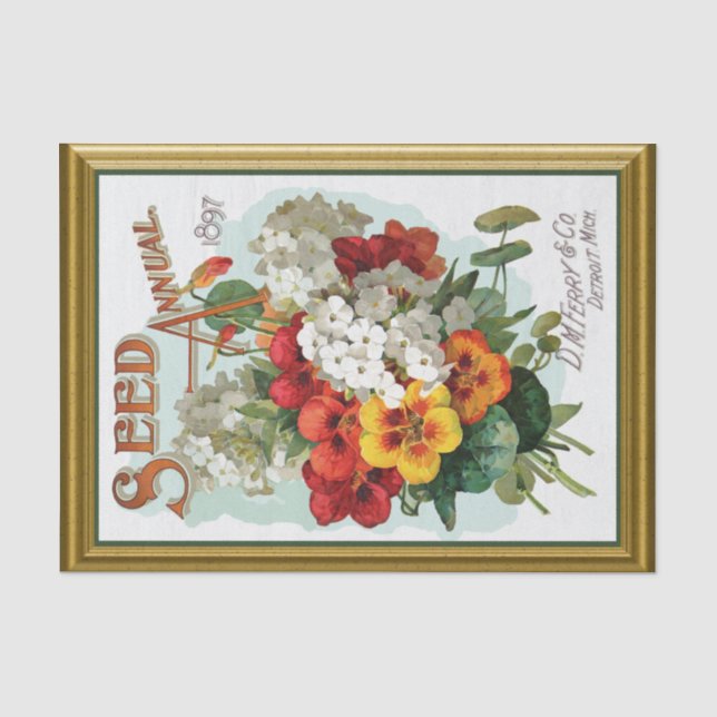 Papel De Seda Cubierta del catálogo de semillas de época (Anverso)