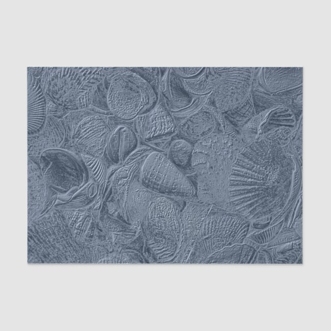 Papel De Seda Cubierta marina Beach Dusty Blue Decoupage (Anverso)