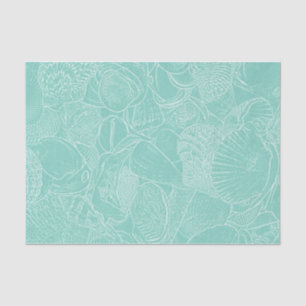 Papel De Seda Cubierta marina costera Verde azulada cubierta bla