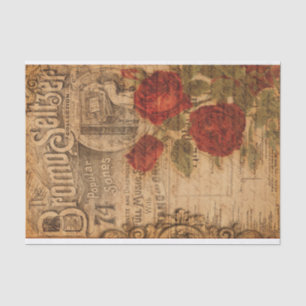 Papel De Seda Cubierta musical vintage y decorada de estilo Rosa
