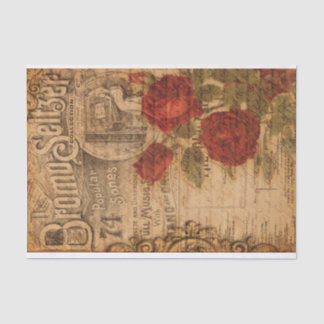 Papel De Seda Cubierta musical vintage y decorada de estilo Rosa