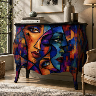 Papel De Seda Cubista abstracto radiante caras Decoupage