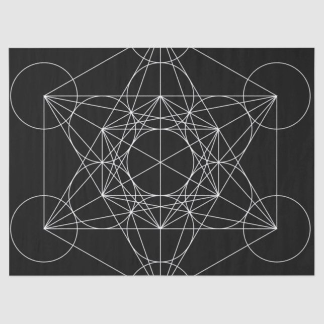 Papel De Seda Cubo blanco y negro de Metatron (Anverso)