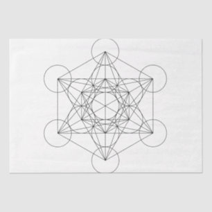 Papel De Seda Cubo de Metatrón negro y blanco