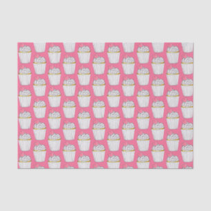 Papel De Seda Cubre corazones rosados con frosting, decoraciones
