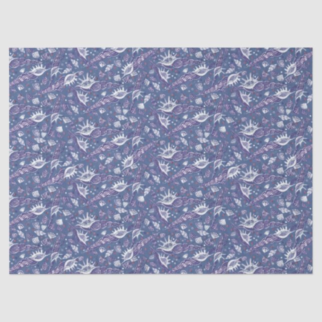 Papel De Seda Cuello marino Cuello Náutico Patrón violeta púrpur (Anverso)