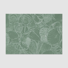 Papel De Seda Cuenca del Mar Costero Beach Green Decoupage