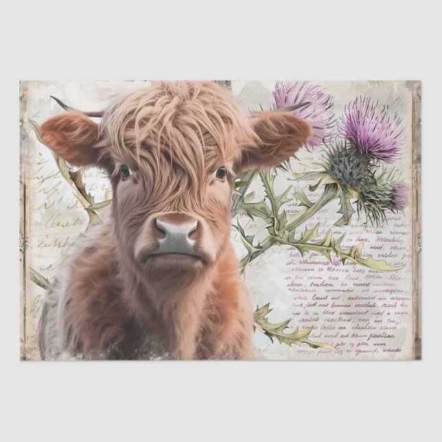 Papel De Seda Cuenca del río Highland Escocia Thistle (Anverso)