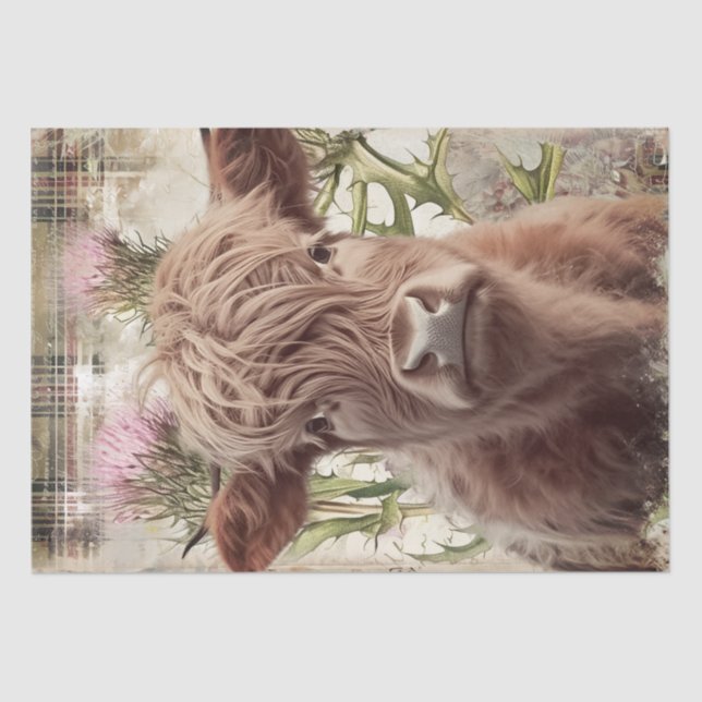 Papel De Seda Cuenca del río Highland Escocia Thistle (Anverso)