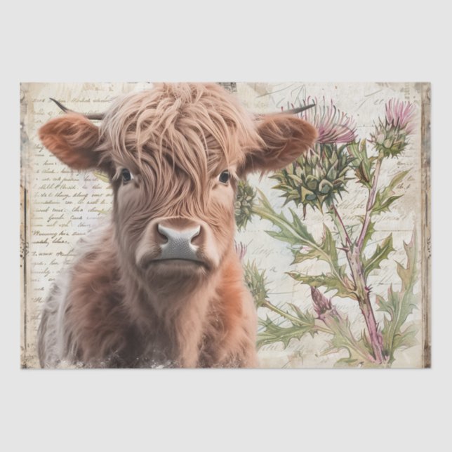 Papel De Seda Cuenca del río Highland Escocia Thistle (Anverso)