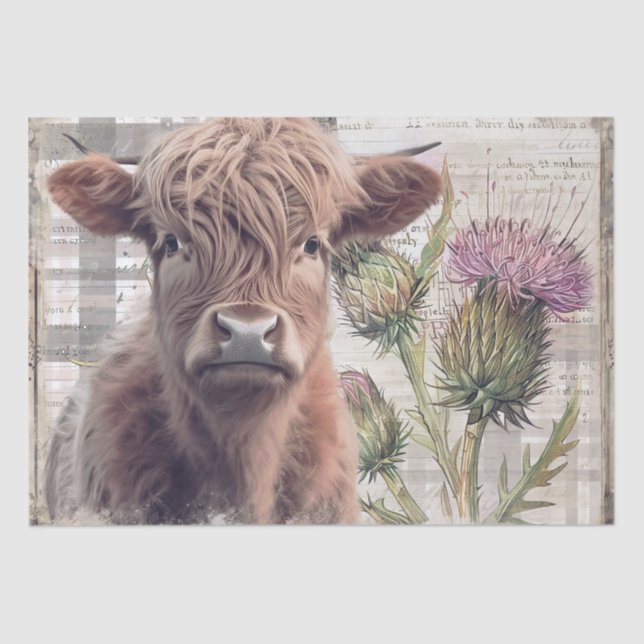 Papel De Seda Cuenca del río Highland Escocia Thistle (Anverso)