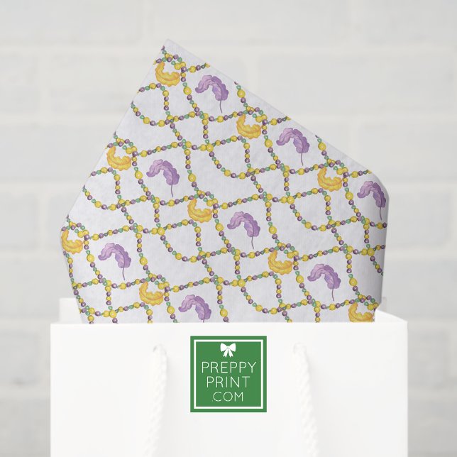 Papel De Seda Cuentas de Mardi Gras con acuarela (Subido por el creador)