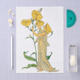 Papel De Seda Cuento de Hadas Antiguo, Prímula Vespertina, Walte