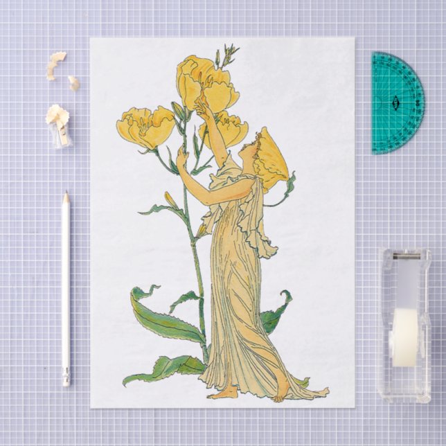 Papel De Seda Cuento de Hadas Antiguo, Prímula Vespertina, Walte (Artesanía)