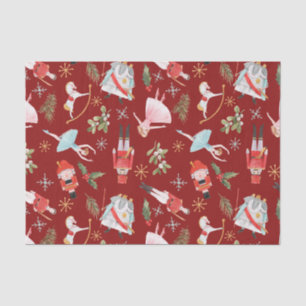 Papel De Seda Cuento de Hadas de Navidad Antiguo Cascanueces Roj