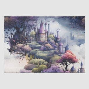 Papel De Seda Cuentos de hadas en Fairyland Azul oscuro morado y