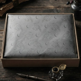 Papel De Seda Cuervo Lunar Gótico