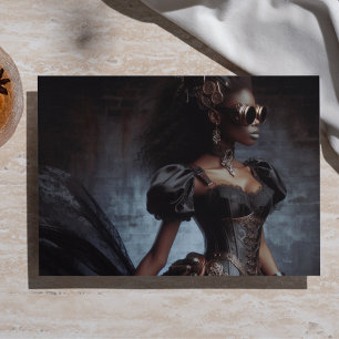 Papel De Seda Cuervo Negro Dama Victoriana Vintage Steampunk