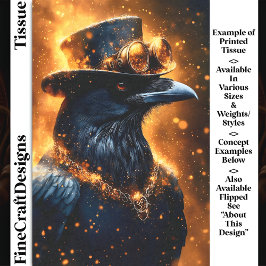 Papel De Seda Cuervo Steampunk, Ascuas de Fuego DF4R Decoupage