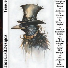 Papel De Seda Cuervo Steampunk con Sombrero de Copa Alto y Cuell