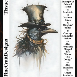 Papel De Seda Cuervo Steampunk con Sombrero de Copa Alto y Cuell