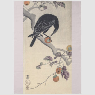 Papel De Seda Cuervo y caqui por Ohara Koson Decoupage