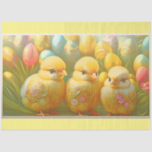 Papel De Seda Cuesta 3 colección de pollo de Pascua (Anverso)