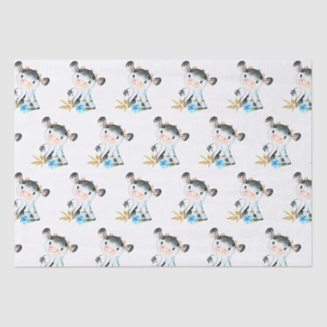 Papel De Seda Cueva pequeña de color azul (Anverso)