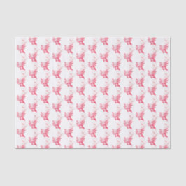 Papel De Seda Cuidada acuarela Rosa Bebé Axolotl