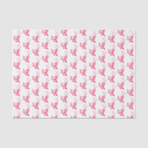 Papel De Seda Cuidada acuarela Rosa Bebé Axolotl