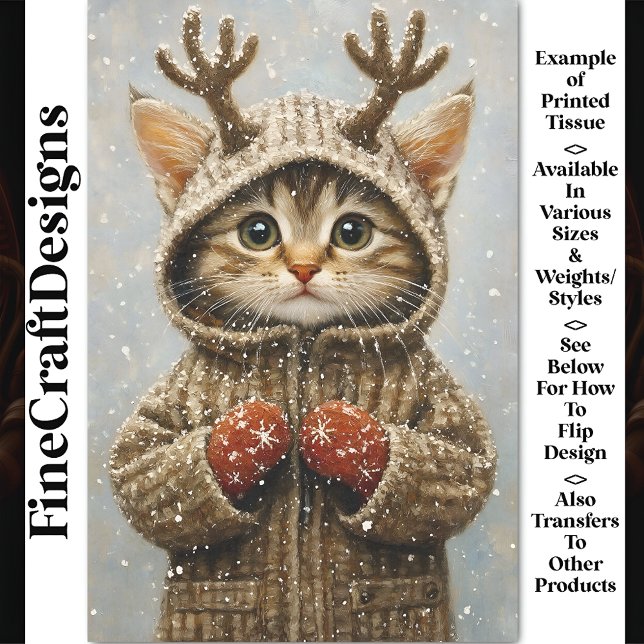 Papel De Seda Cuidada Fantasía Gatitos Antlers DE Renos AL2 Dese (Subido por el creador)