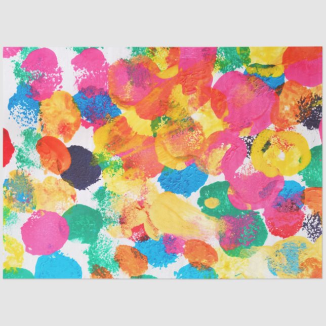 Papel De Seda Cuidada pintura abstracta colorida (Anverso)