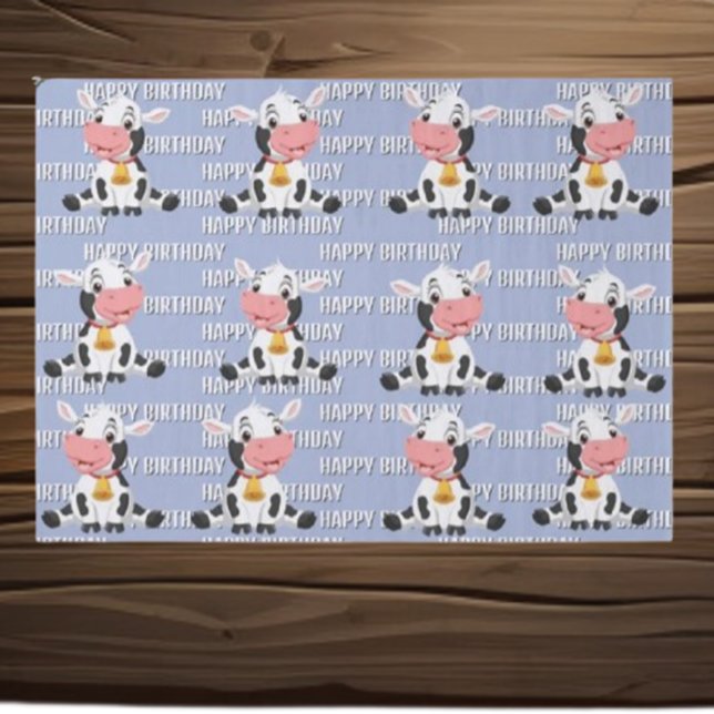 Papel De Seda Cuidada vaca azul (Make your child's birthday unforgettable with our Exciting Cow Birthday celebration! )