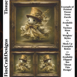 Papel De Seda Cuidada y caprichosa trama vintage de fantasma DU3