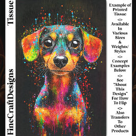 Papel De Seda Cuidado Arte Pop Coloroso Perro Dachshund CT1 Desn