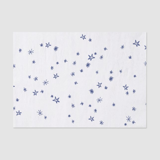 Papel De Seda Cuidado Twinkle Azul Pequeño Tejido Estrella (Anverso)