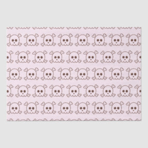 Papel De Seda Cuidados cráneos negros y rosados Halloween rosa