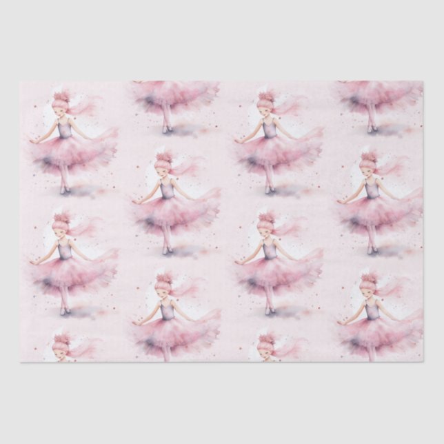 Papel De Seda Cuidados Navidades bailarina nutcracker acuarela (Anverso)