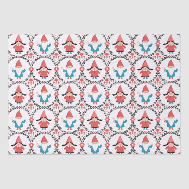 Papel De Seda Cuidados Navidades Gnome Tissue Paper (Anverso)