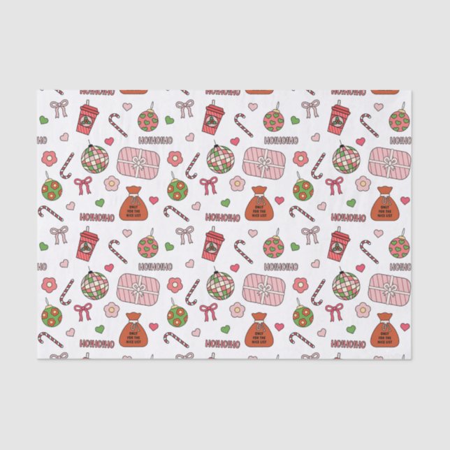 Papel De Seda Cuidados Navidades Retro Blancos (Anverso)