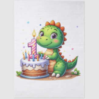 Papel De Seda Cumpleaños 1 de Dino