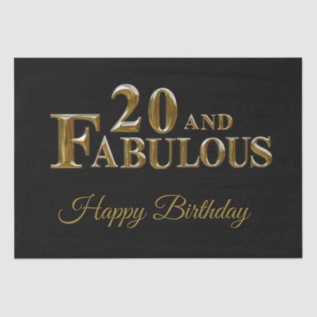 Papel De Seda Cumpleaños 20  (Anverso)