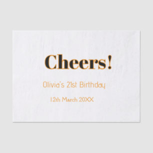 Papel De Seda Cumpleaños 21 felicitaciones nombre fecha simple m