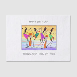 Papel De Seda Cumpleaños, acuarela expresión de felicidad