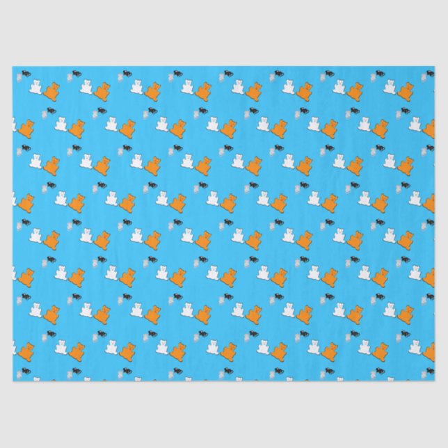 Papel De Seda Cumpleaños Animales Divertidos Lindo Personalizado (Anverso)